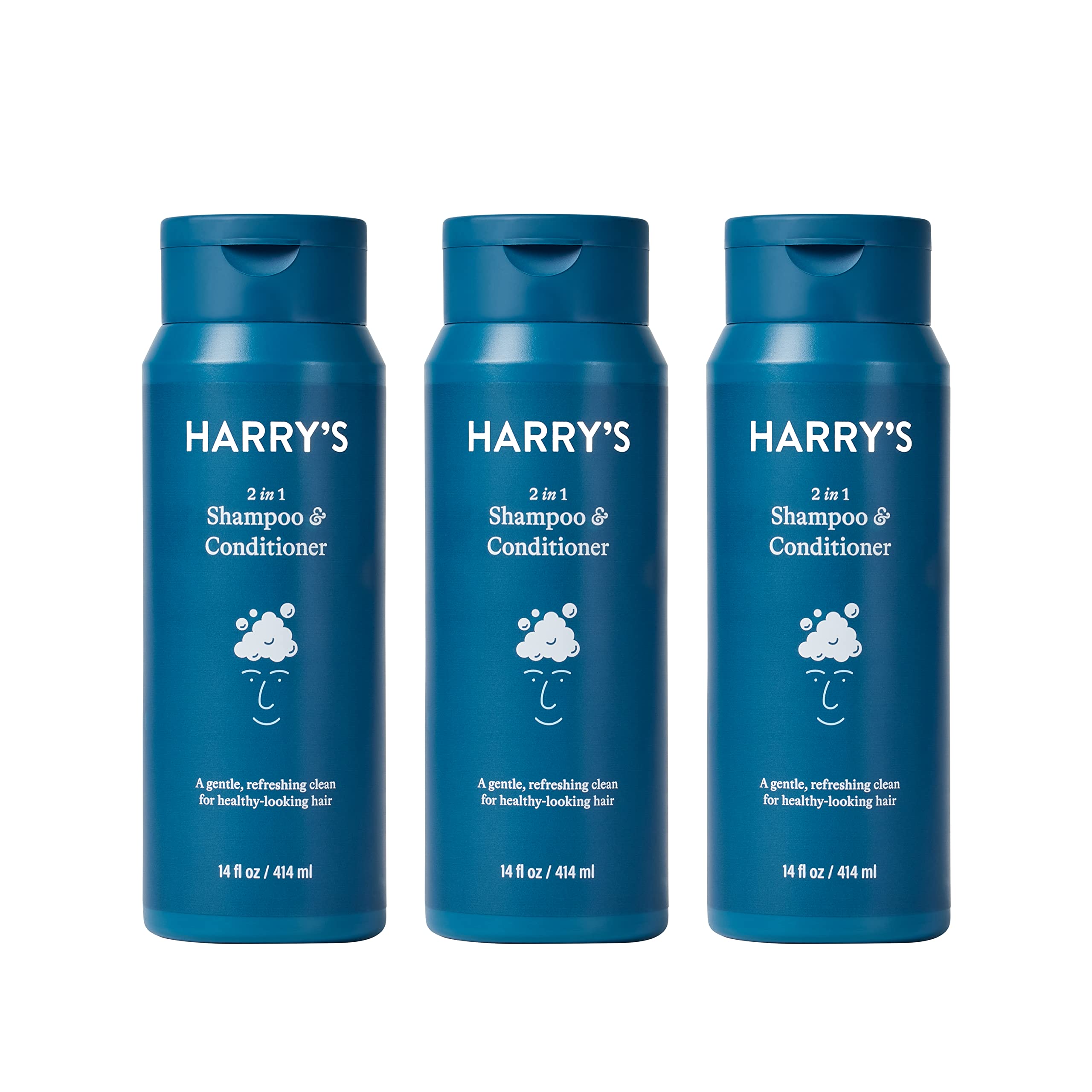 Harry's Men's 2 in 1 Shampoo and Conditioner for All Hair Types | Gentle & Refreshing | 14 Fl Oz, 3 Count