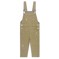 KIDSCOOL SPACE Baby Little Girls Canvas Overalls,Toddler Boys Ripped Holes Casual Workwear