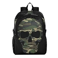 ALAZA Camouflage Skull Hiking Backpack Packable Lightweight Waterproof Dayback Foldable Shoulder Bag for Men Women Travel Camping Sports Outdoor