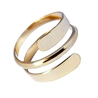 TOE RINGS & THINGS Thumb or Finger Ring Adjustable | 14K Gold Fill Pipeline Wrap Around Ring | Adjustable Gold Ring for Men & Women