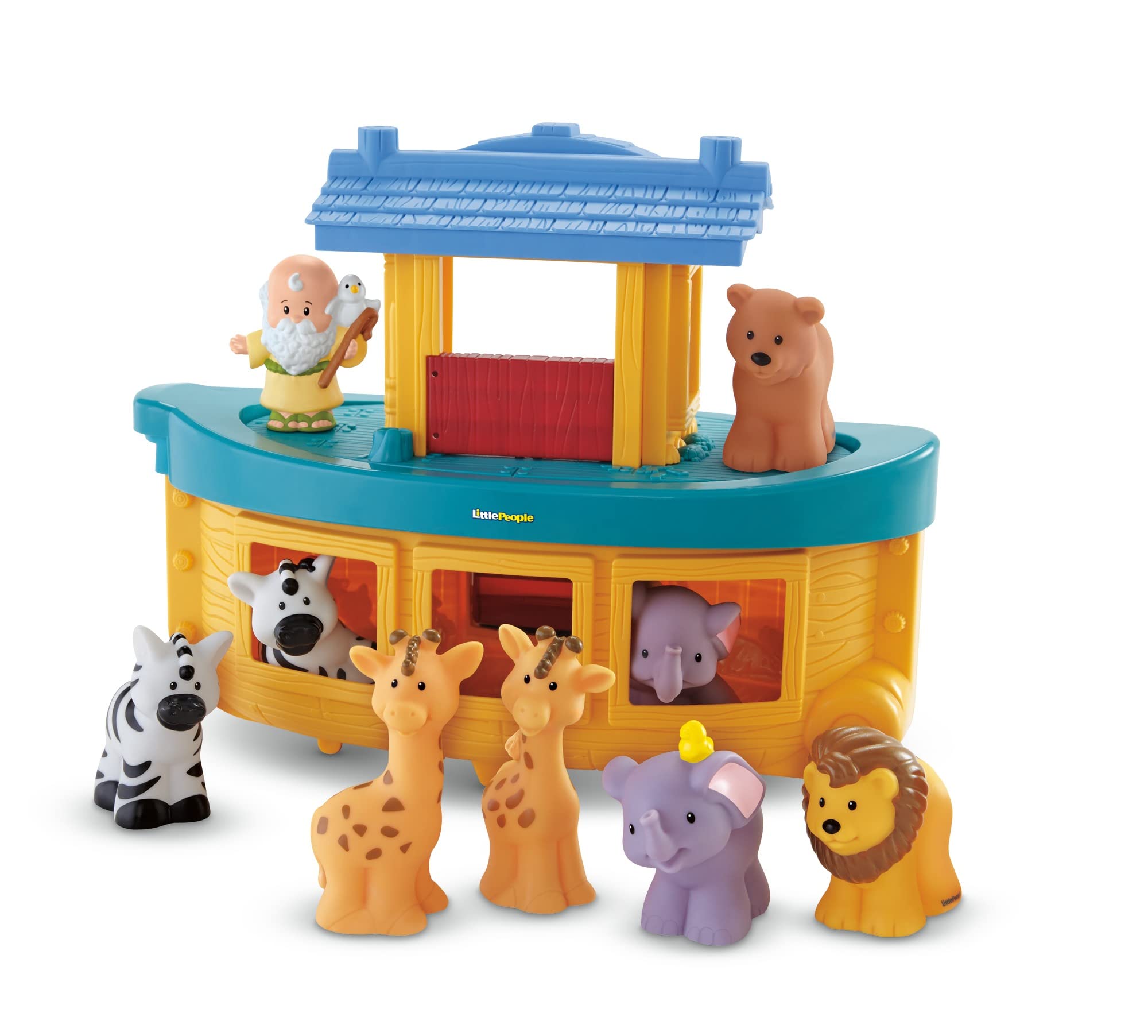 Fisher-Price Little People Toddler Playset, Noah's Ark, Toy Boat with 9 Figures for Preschool Pretend Play Ages 1+ Years