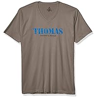 St. Thomas Printed Premium Tops Fitted Sueded Short Sleeve V-Neck T-Shirt