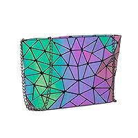 JZ Geometric Shoulder Bags Luminous Bags Women Handbag Holographic Reflective Wallet Purse Fashion Wrist bag -801A