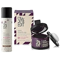 Style Edit Root Concealer Spray and Root Touch Up powder, to Cover Up Roots and Grays, Light Brown Hair Color.