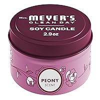 Soy Tin Candle, 12 Hour Burn Time, Made with Soy Wax and Essential Oils, Peony, 2.9 Oz