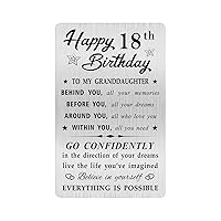 Granddaughter 18th Birthday Card, Happy 18 Birthday Granddaughter Gifts Ideas, Small Engraved Wallet Card