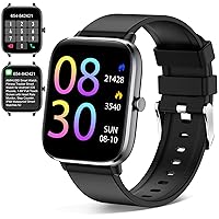 Smart Watch, 1.7“ Full Touch Screen with Bluetooth Call Answer Receive/Dial IP68 Waterproof Fitness Tracker SmartWatch for Men/Women with Sleep/Heart Rate Monitor for Android & iOS Phone