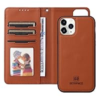 Cellphone Flip Case Compatible with iPhone 11 Pro（5.8inch） Wallet Case Detachable Back Case with Card Holder/Wrist Strap, PU Leather Flip Folio Case with Magnetic Stand Shockproof Phone Cover Protecti