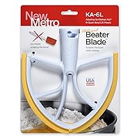 New Metro Design KA-6LY Plastic Beater Blade, Compatible w/KitchenAid 6 and 7 Qt Bowl-Lift Stand Mixers, Yellow