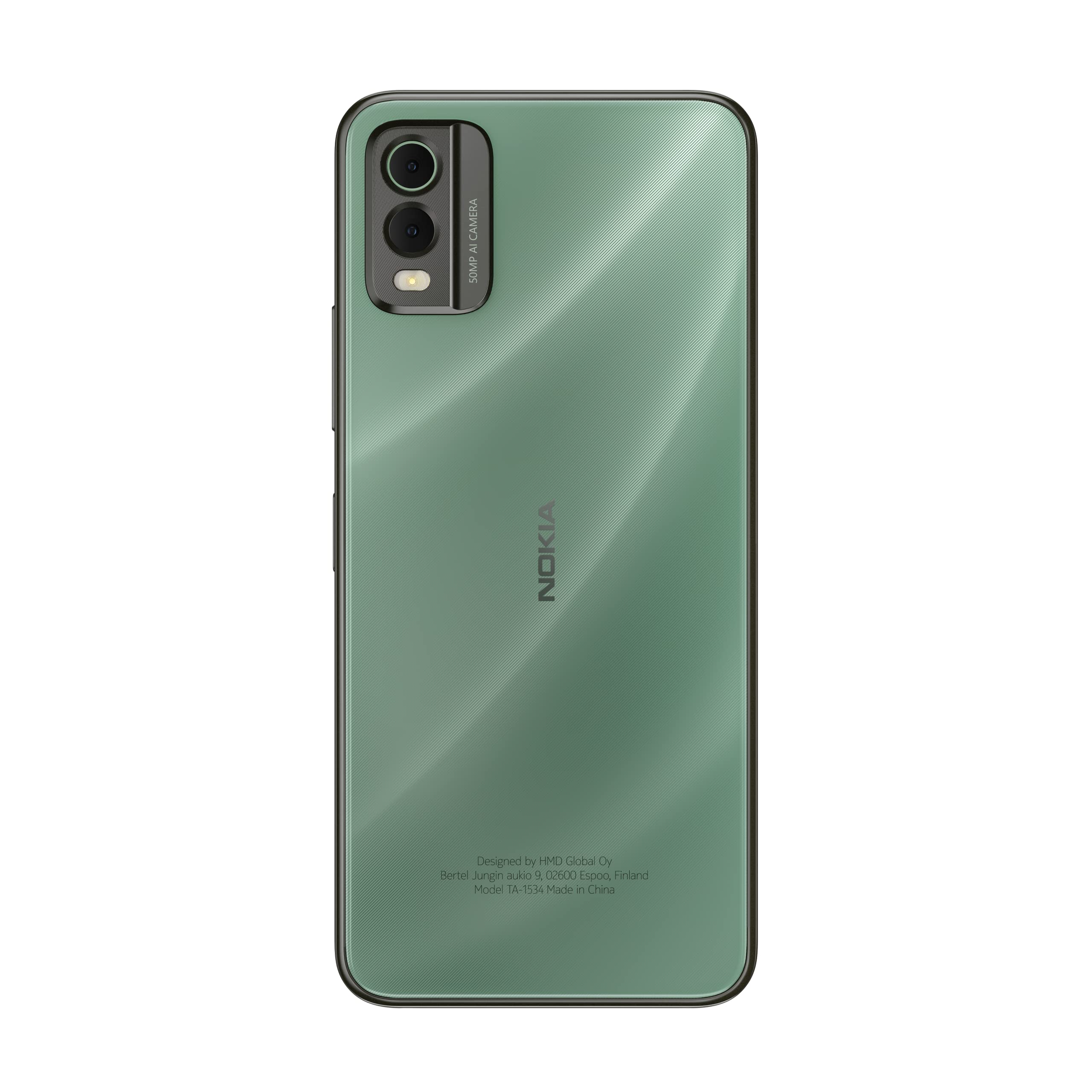 Nokia C32 6.5” HD+ Smartphone with 4GB RAM/64GB ROM, 50MP/8MP cameras, 5000 mAh 3-day Battery Life, Toughened Glass back, IP52 Rating, Fingerprint sensor & Face unlock, Android 13, Dual SIM - Green