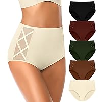 ASIMOON High Waisted Underwear for Women Tummy Control Full Coverage Postpartum Briefs Soft Stretch Panties Underwear