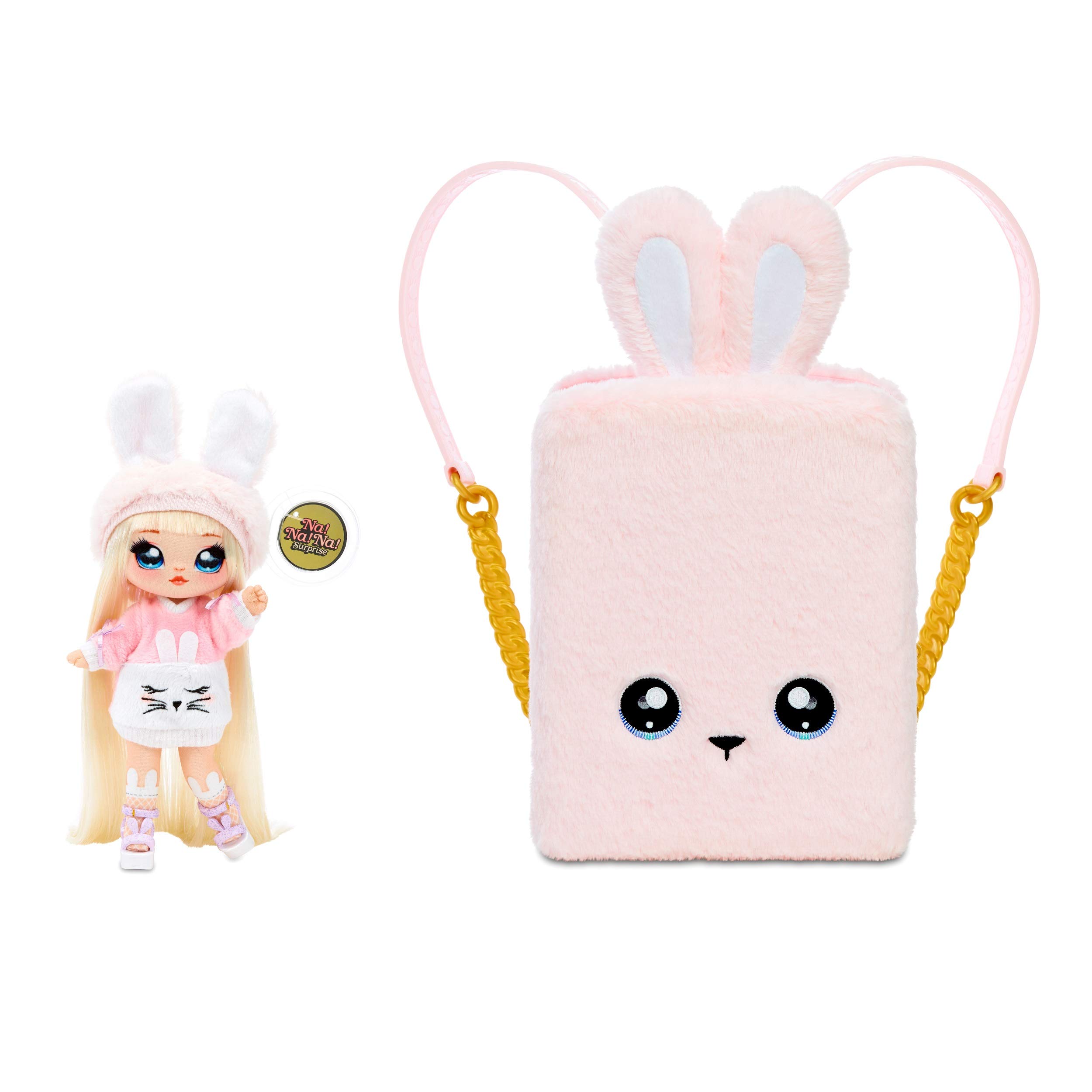 Na Na Na Surprise 3-in-1 Backpack Bedroom Playset With Limited Edition Aubrey Heart Doll In Exclusive Outfit | Pink Fuzzy Bunny Bag, Real Mirror, Closet with Drawer, Pillows, Blanket | Kids Ages 5+