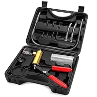 2 in 1 Brake Bleeder Kit Hand held Vacuum Pump Test Set for Automotive with Protected Case,Adapters,One-Man Brake and Clutch Bleeding System (Black)