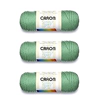 Caron Simply Soft Sage Yarn - 3 Pack of 170g/6oz - Acrylic - 4 Medium (Worsted) - 315 Yards - Knitting, Crocheting & Crafts