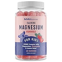 Magnesium Calming Gummies for Kids Relaxation & Natural Wake-Sleep Cycles | Relaxing Magnesium for Kids with Chamomile & Lemon Balm | Non-GMO, Gluten-Free, Third-Party Tested | Calm Gummies 60ct