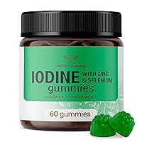 Iodine Gummies - Iodine and Selenium Supplement - Thyroid Support Supplement for Mental Sharpness, Energy & Immune Defense - Iodine Supplement with Zinc & Selenium - 60 Apple Flavored Chews