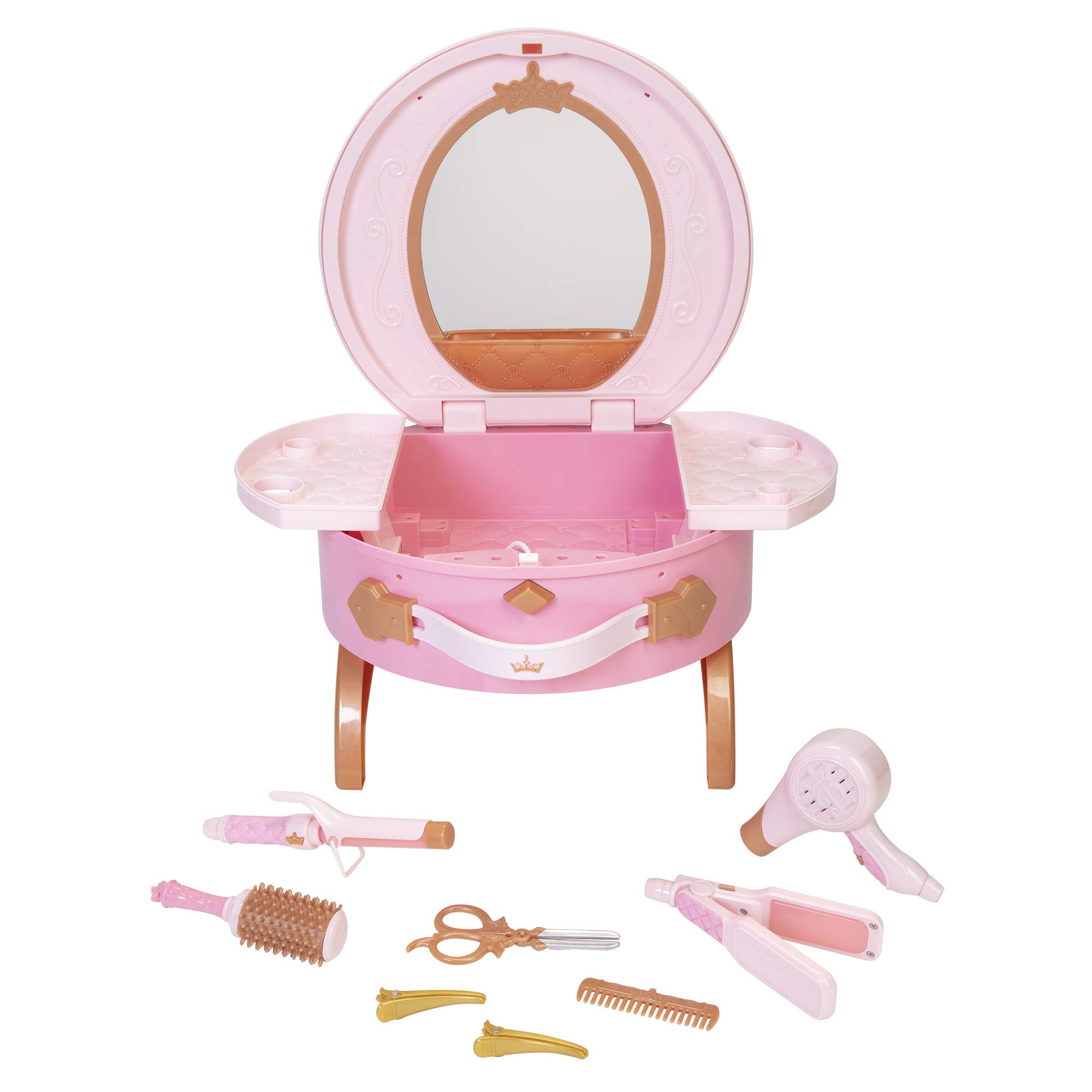 Disney Princess 210401 Disney Princess Vanity Style Collection Light Up and Style Vanity - Lights & Realistic Sound Styling Tools