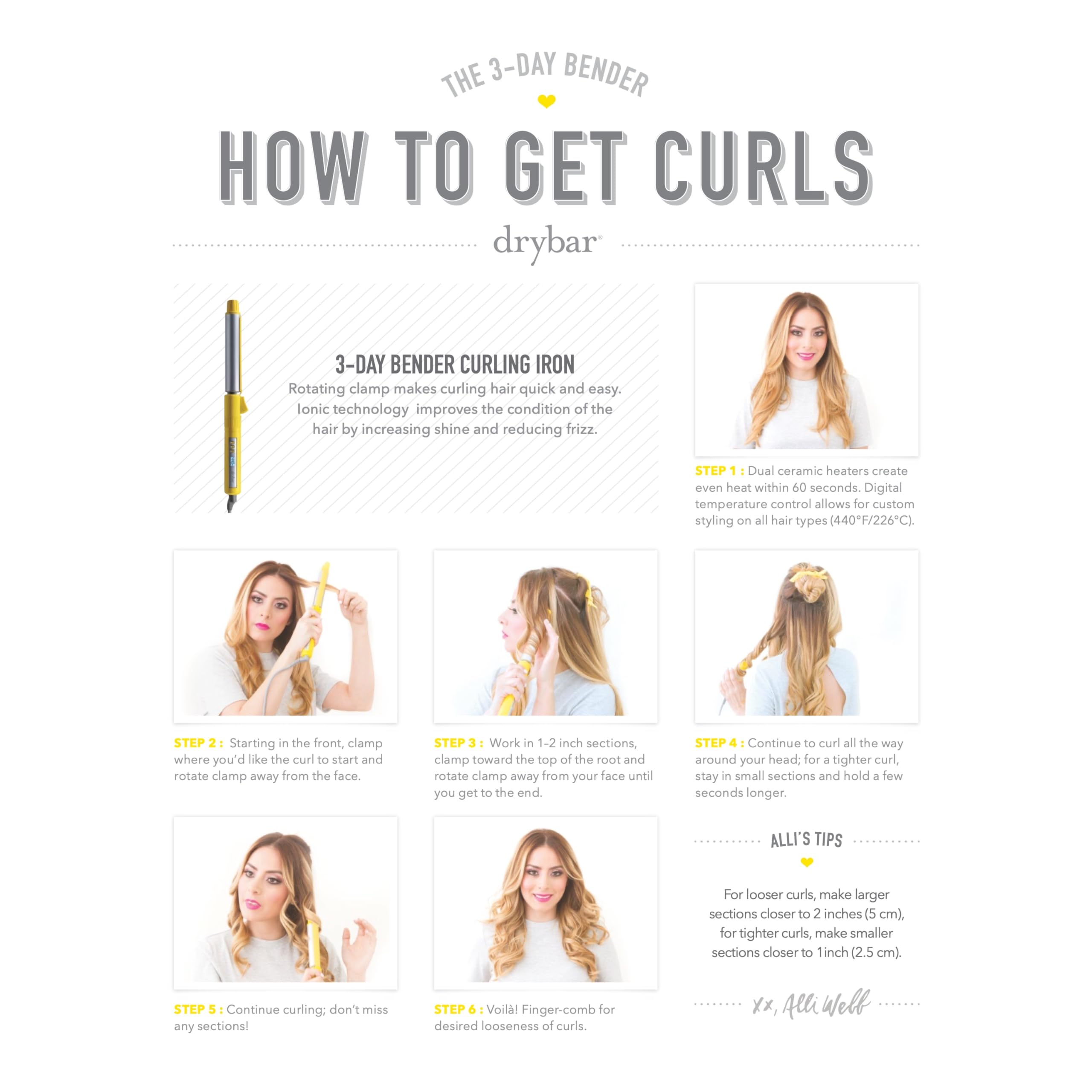 Drybar The 3 Day Bender Rotating Curling Iron | For Perfect Curls or Waves (1 in)