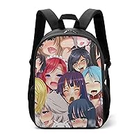 Anime Face Ahegao Travel Backpack for Women Men Lightweight Laptop Bag Casual Daypack for Business Hiking