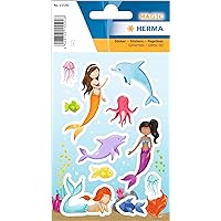 HERMA 15590 Magic Sticker Princess of The Sea Glitter Film for Children, Girls, Boys, Children's Birthday, Birthday, Gifts, Photo Album, 11 Stickers