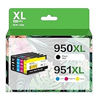 950XL 951XL Combo Compatible for HP 950 XL 951 XL Ink Cartridge Replacement for HP OfficeJet Pro 8600 8610 8620 8100 8630 8660 8640 8615 76DW 251DW (1 Black, 1 Cyan, 1 Magenta, 1 Yellow)