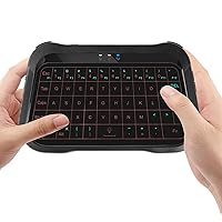 Mini Wireless Touch Keyboard, 3 Level Backlit Cordless Full Screen Rechargeable Handheld Touchpad Mouse Combo, Remote Control for PC/Android TV Box/Internet Box/HTPC/Laptop/Windows/Mac/Smart TV