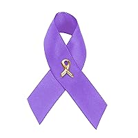 Purple Ribbon Awareness Pins/Bulk Wholesale Pack Pins – Purple Ribbon Pin for Alzheimer’s, Domestic Violence, Epilepsy, Pancreatic Cancer, Lupus, Crohn’s Disease Awareness - Perfect for Support Groups, Gift Giving and Fundraising