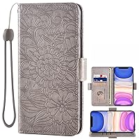 Wallet Folio Case for Huawei Mate 9, Premium PU Leather Slim Fit Cover for Mate 9, 2 Card Slots, 1 Transparent Photo Frame Slot, Secure FIT, Gray