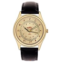CIRCLE OF FIFTHS VINTAGE SEPIA DIAL BRASS WRIST WATCH, MUSIC NOTATION WATCH FOR VIOLIN / PIANO PLAYERS