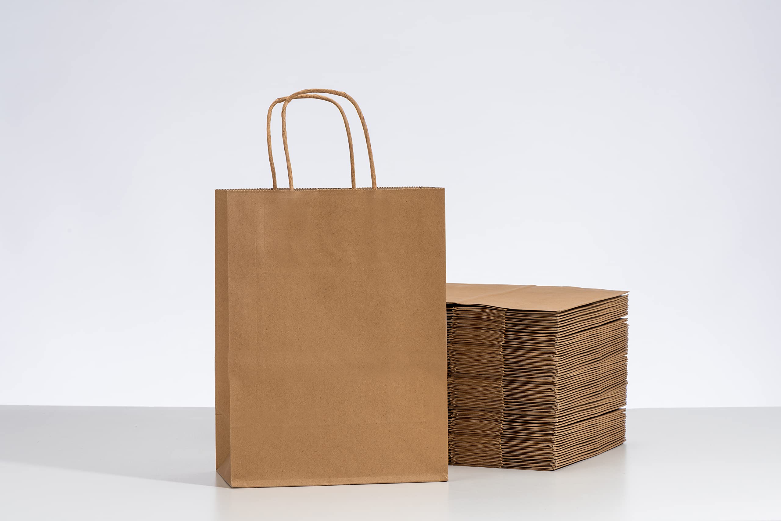 RACETOP Brown Gift Bags with Handles Bulk, 8