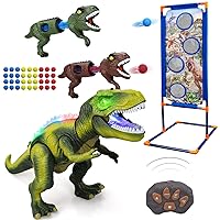 STEAM Life Dinosaur Toys for Kids 3-12, Includes Remote Control Dinosaur, Shooting Game with Guns, Foam Balls, Target