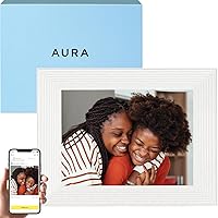 Mason WiFi Digital Picture Frame | The Best Digital Frame for Gifting | Send Photos from Your Phone | Quick, Easy Setup in Aura App | Free Unlimited Storage | White Quartz