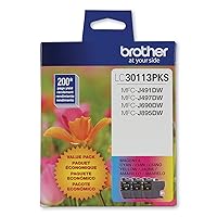 Brother Printer LC30113PKS 3-Pack Standard Cartridges Yield Up To 200 Pages/Cartridge LC3011 Ink, Cyan/Magenta/Yellow