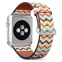 Compatible with Apple Watch Band 38mm 40mm 41mm (Chevron Pattern) Replacement Vegan Leather Strap for iWatch Series 8 7 6 5 4 3 2 1 Ultra SE