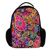 Travel Backpacks for Women,Mens Backpack,Colored Flowers Paisley,Backpack