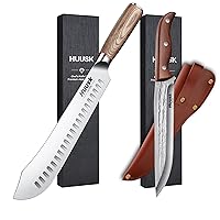 Butcher Knife Set - 10-inch Brisket Slicing Knife and 7.5-inch Deboning Knife - Premium High-Carbon Steel Knives for Meat Trimming, BBQ, Butchering, and More - Includes Protective Sheath