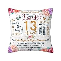 13 Year Old Girl Gifts, Gifts for 13 Year Old Girl Pillow Covers 18” x 18