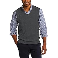 Mens Casual Sleeveless Rib knit V-neck Sweater Vest