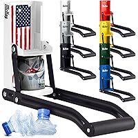 16oz Metal Can Crusher, Heavy-Duty Wall-Mounted Smasher for Aluminum Seltzer, Soda, Beer Cans and Bottles for Recycling, Gadgets for Home (American Flag)