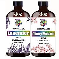 Lavender and Cherry Blossom Essential Oil 4 Fl Oz (120Ml) - Pure and Natural Fragrance Oil Lavender Oil for,Humidifier,Skincare,Home Fragrance,Cleaning,Personal Care,Massage,Yoga,DIY Candle