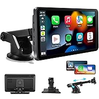 7 Inch Portable Touch Screen Car Stereo with Wireless Carplay & Android Auto,Mirror Link,Bluetooth,AUX,FM,Siri,Voice Control for All Vehicles
