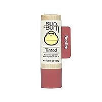Sun Bum Tinted Lip Balm Bon Fire | SPF 15 | UVA / UVB Broad Spectrum Protection | Sensitive Skin Safe | Paraben Free | Ozybenzone Free | 0.15 Oz