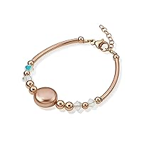 Delicate Gold Little Girl Banglet Bracelet - With Rose Coin and Gold Beads - Perfect for Birthday Gifts, Flower Girl (BN14)