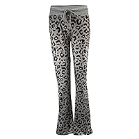 Womens Print Drawstring Pajama Pants Comfy Casual Palazzo Lounge Wide Leg Pants Loose Baggy Low Waist Wide Leg Sweatpants