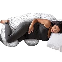 Boppy Full Body Side Sleeper Pillow, Mirage White and Gray, Versatile All-Around Body Comfort for Pregnancy and Postpartum, Flex-Support Technology for Sleeping and Sitting