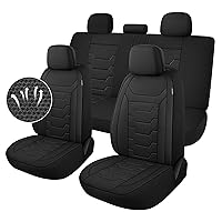 Breathable Car Seat Covers Full Seats,3D Air Mesh Cloth Seat Covers for Cars, Split Bench Compatible Car Interior Covers, Universal Fit Most Car Sedan Truck SUV(Black)