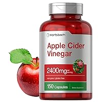Horbäach Apple Cider Vinegar Capsules | 2400mg | 150 Count | Non-GMO, Gluten Free Supplement