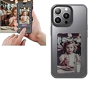 Smart Photo Rear Projection DIY Phone Case Customizable E-Ink Phone Case Instantly Display Photos On The Ink Screen Back Cover Personalize Your Phone Anytime Anywhere (Black, for iPhone15)
