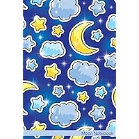 Moon Notebook: Notebook Journal For Teens and Adults | 120 Pages | Grey Lines | Glossy Cover | 6 x 9 In