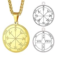 Magen David Star Necklace, Stainless Steel Jewelry for Women Men, The Seal of Solomon Talisman Tantrism Hexagram Pendant Necklaces, Gift Box